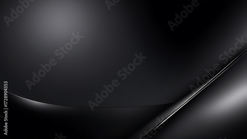 Luxury metallic black gradient with sharp reflections, ultra-clean minimal background for design assets, AI