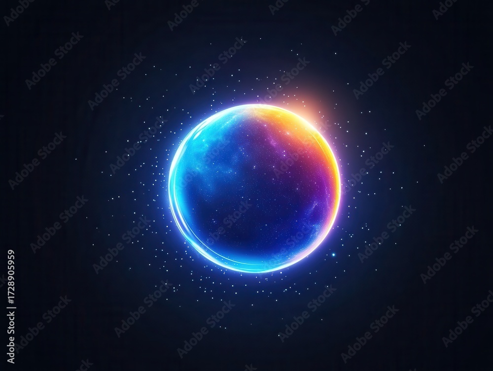 Fototapeta premium Radiant sphere in cosmos