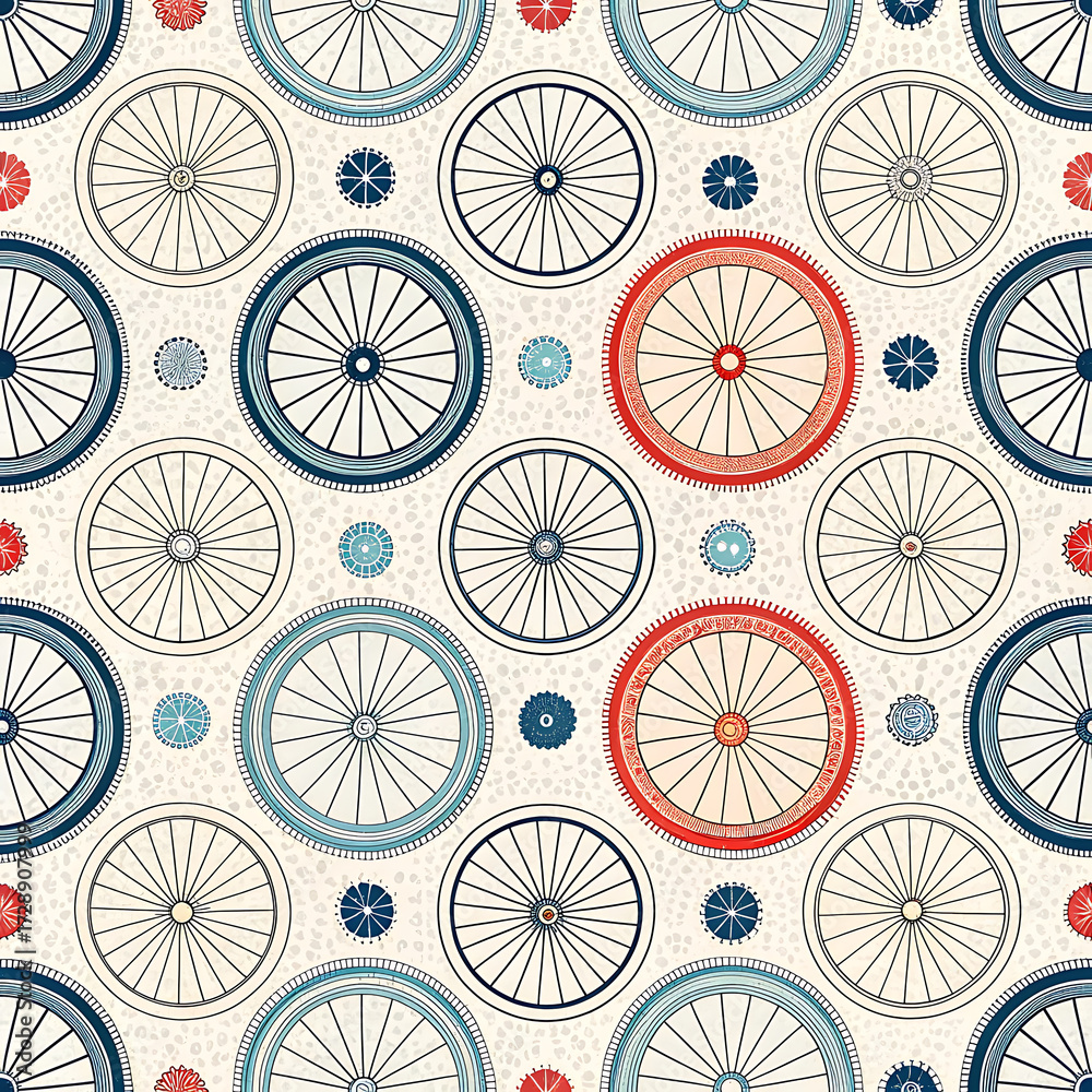 seamless pattern with wheels