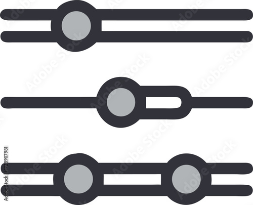 Control Panel Sliders: A series of digital control panel sliders, each with a unique design, offering options for adjusting and managing various functions