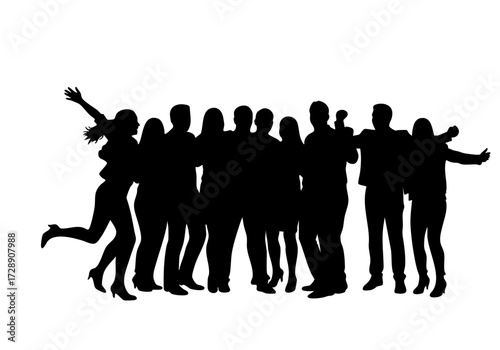 A group of friends sharing a special moment together. The silhouette of friends are laughing and enjoying time together
