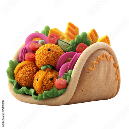 Delicious Falafel Taco Mediterranean Street Food.