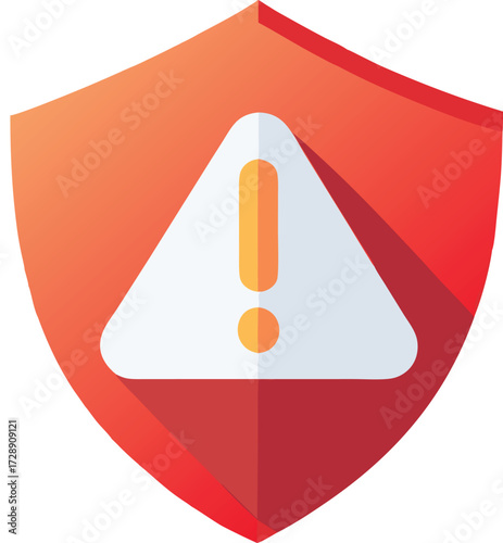 Security Warning Shield Icon: Digital Safety Alert and Protection Symbol