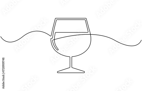 Continuous one line drawing of beer glass.