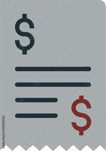 Financial Statement: A stylized financial receipt or invoice is shown, showcasing the essential aspects of financial transactions, perfect for illustrating concepts of billing, payment.