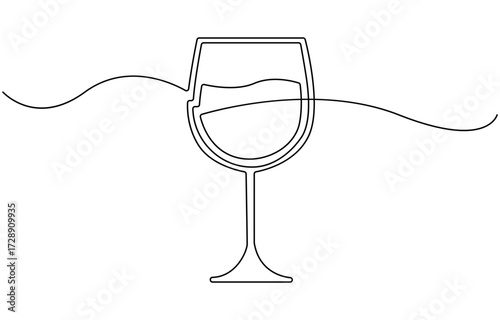 Continuous one line drawing of beer glass.