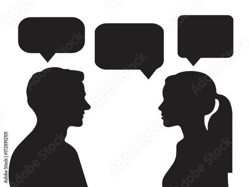 Social media interactions silhouette icon vector illustration solid black symbol