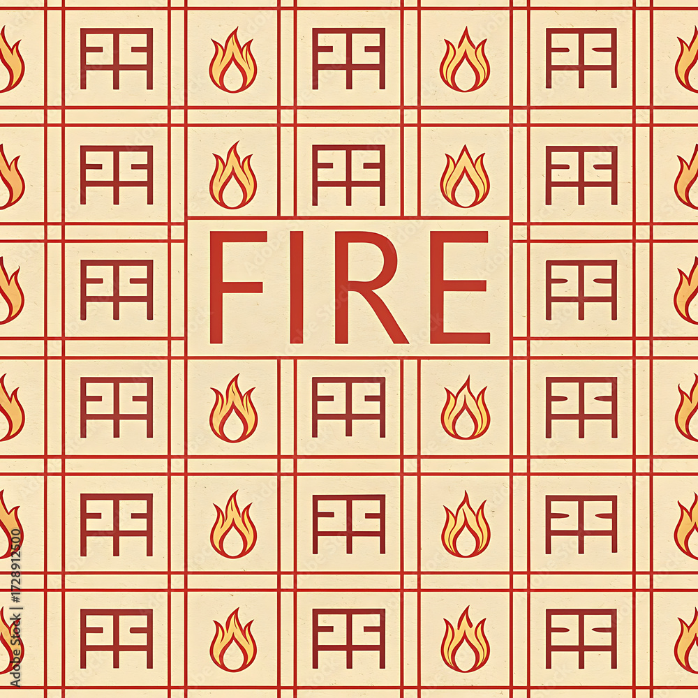 vector seamless pattern with china language and fire meaning vector seamless pattern with china language and fire meaning