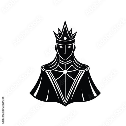 Daniff head with royal cape around neck black outline