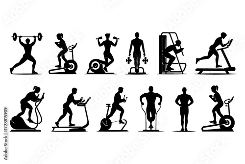 "Power in Motion: Weightlifting Silhouettes"