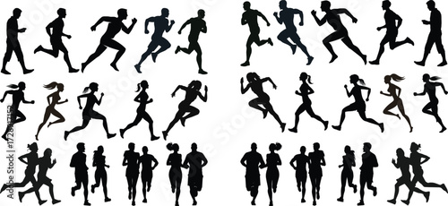 People line art Icon. Profile and people silhouette collection. User profile symbol. Group of people or group of users collection. Perfect can use in demographic, social media, and team concept.