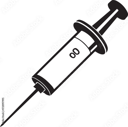 Biochip implant black icon, flat vector silhouette