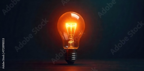 A glowing lightbulb illuminates a dark background, symbolizing inspiration and a brilliant idea Perfect for business, innovation, and creativity concepts , concept, advertising