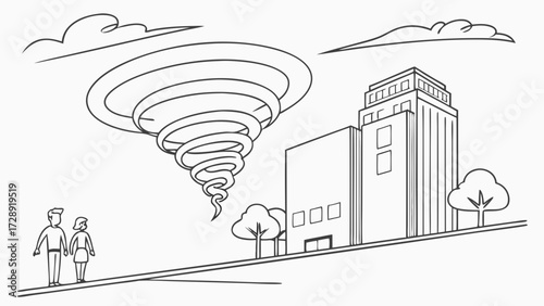 Time travel tornado in the middle of the city