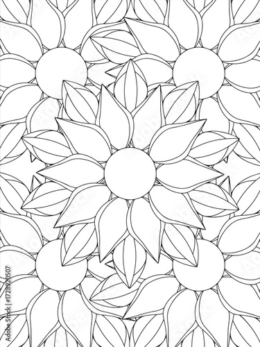 Cute Easy Flowers Coloring Book