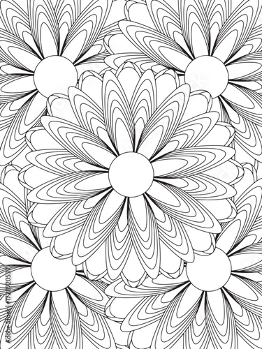 Cute Easy Flowers Coloring Book