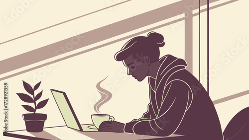 man working on laptop