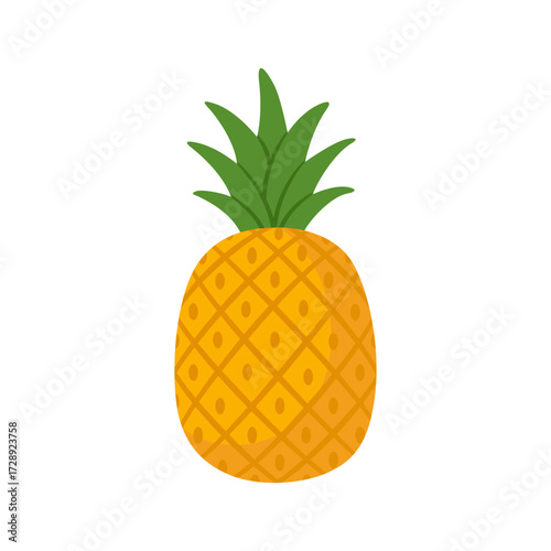 Ripe whole tropical pineapple fruit