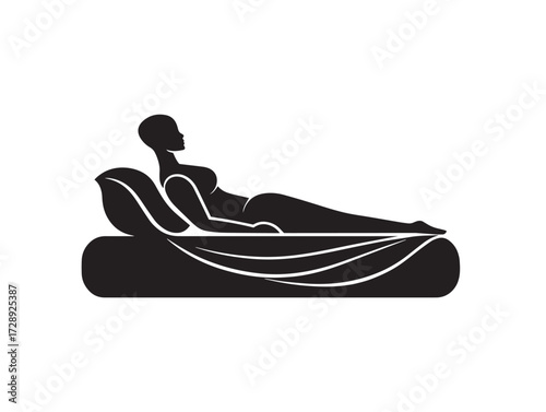 Spa silhouette icon vector illustration solid black symbol for massage therapy