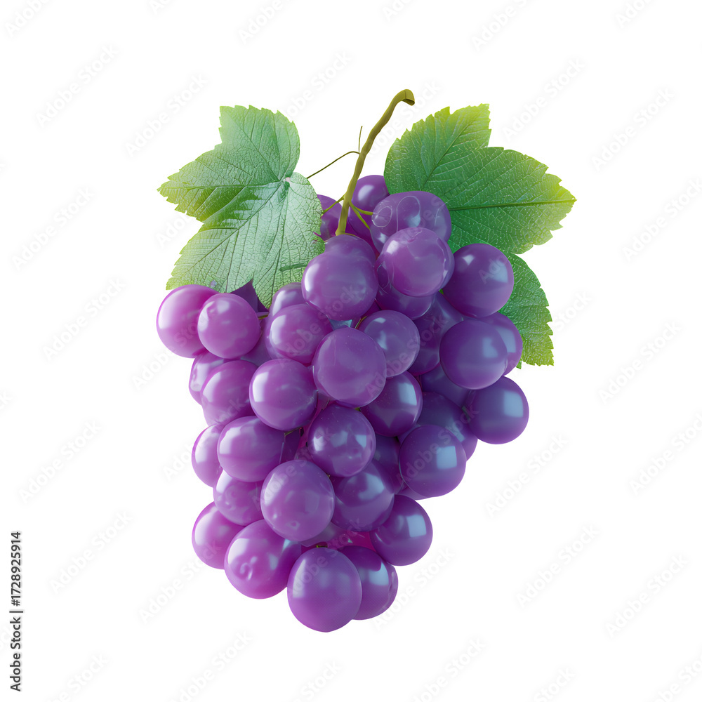 Fototapeta premium purple graves with leaf 3d style isolated on transparent background