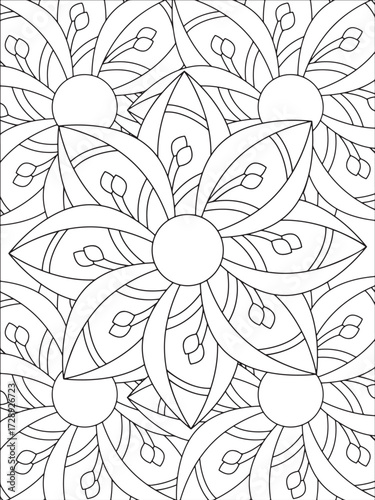 Joyful Flower Coloring Pages for kids and adults 