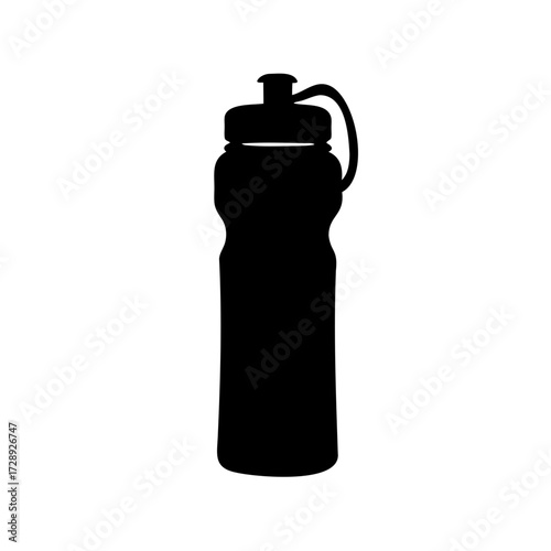 Silhouette of a reusable water bottle for fitness and outdoor activities