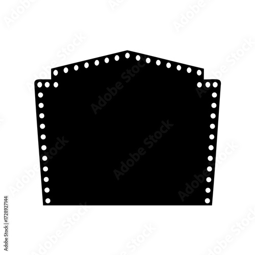 Black and white theatrical marquee illustration with bulb lights design for advertising