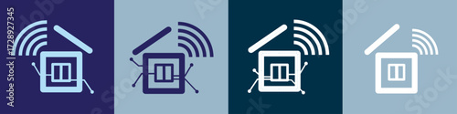 A set of logos for a smart technologically equipped house, office