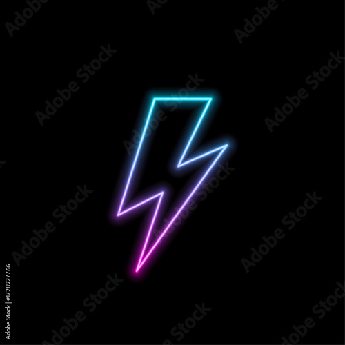 Vector realistic energy isolated neon sign for decoration and covering on wall background. Concept of lightning, thunder and electricity.