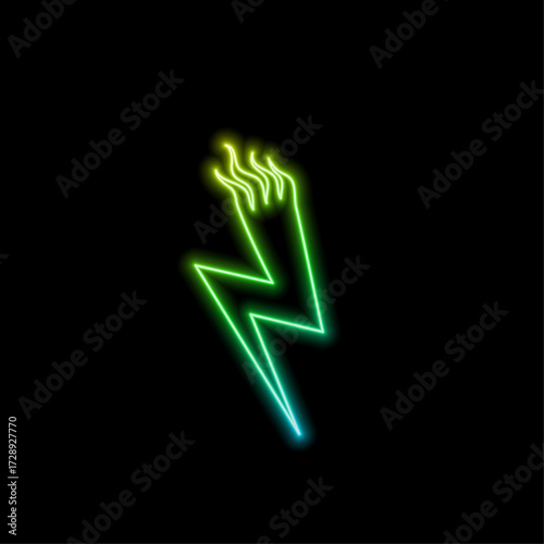 Vector realistic energy isolated neon sign for decoration. Lightning and electricity concept.