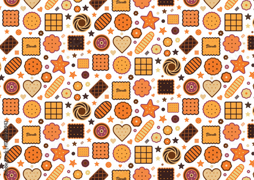 Repeated biscuits fun and sweet vector patterns