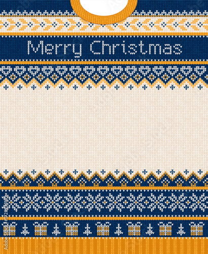 Merry Christmas Knitted Sweater Design Cozy Holiday Pattern
