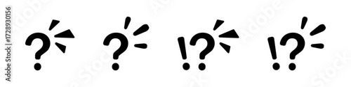 Illustration of exclamation and question marks with emphasis lines.