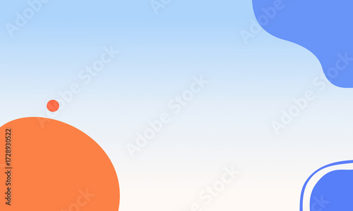 Abstract Minimal Background with Blue and Orange Shapes