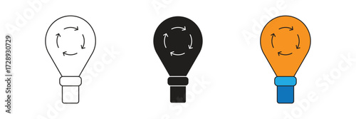 Recycled light bulb icon set. Recycled light bulb icon vector flat design.