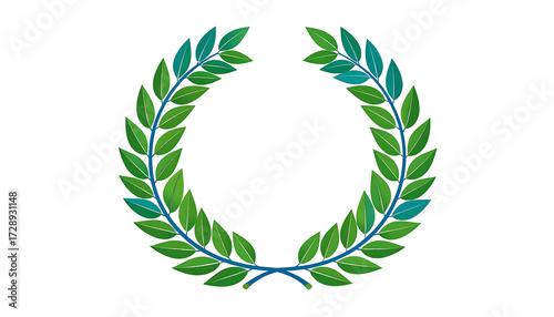 Green Laurel Wreath Symbol of Victory and Achievement.