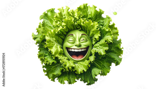 Happy Lettuce Head Laughing with Joy.