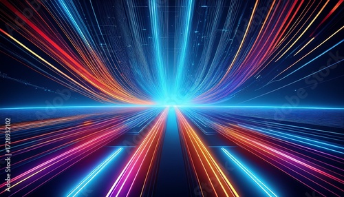 glowing technology lines background