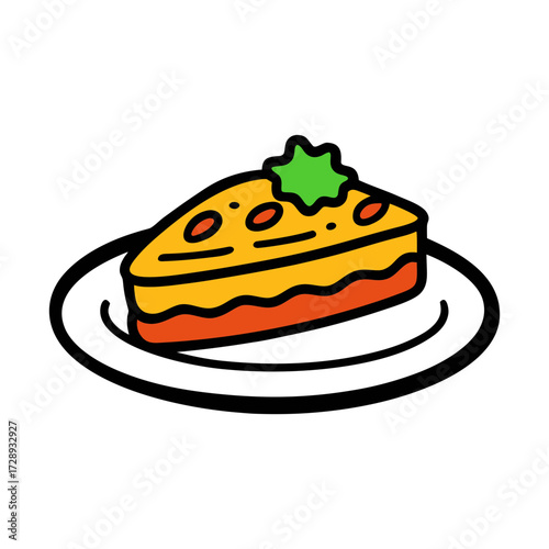 hand drawn lasagna Italian food 