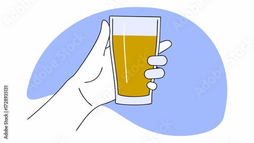 Vector cartoon illustration of a cold glass of beer, a perfect beverage design