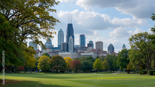 Charlotte skyline from Marshall Park