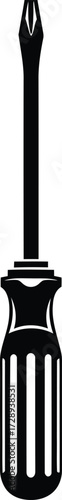 Black and white illustration of a hand tool with a ribbed handle and a shaft, resembling a screwdriver.
