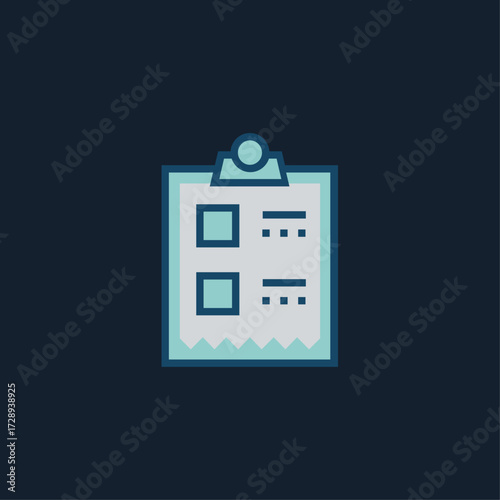A flat vector icon of a clipboard with checkboxes and text lines. Represents tasks, to-do lists, notes, surveys, forms, planning, and productivity tools.