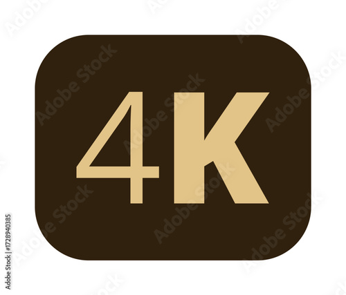 4k text logo on brown background: high-resolution icon design.