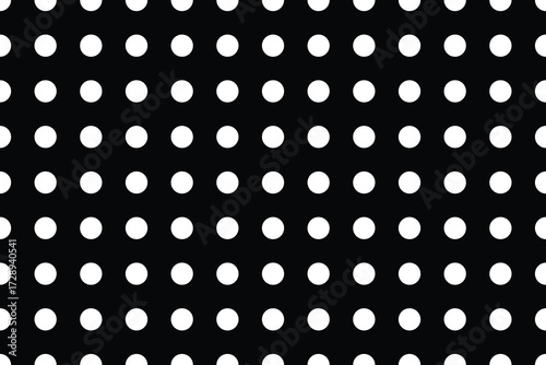 Seamless Polka Dot Pattern Vector Background. Classic Black and White Dotted Design, Repeatable Tile for Fabric, Wallpaper, Web, Graphic Elements