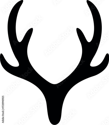 Deer antlers silhouette icon set collection