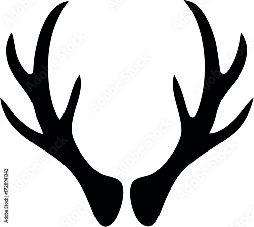 Deer antlers silhouette icon set with multiple color options