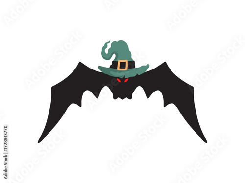 Halloween Witch Hat Bat illustration
