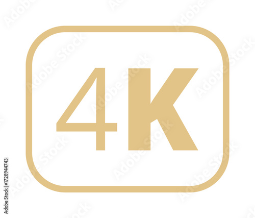 4k quality icon in beige square frame.