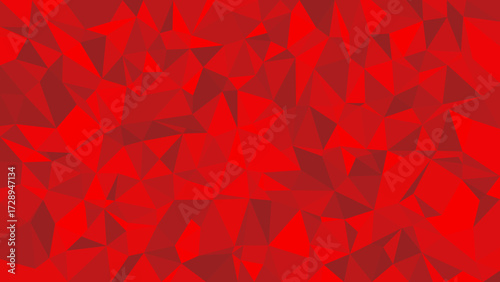 Obraz na plátne Vibrant red mosaic of angular triangles creates a dynamic, contemporary backdrop suitable for branding, advertising, and digital design